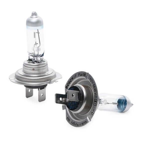 Bosch H7 Plus 90 Halogen-Glühlampe für Auto-Scheinwerfer, 12 V 55 W, 90% mehr Licht - Lampensockel Typ PX26d - 2er-Pack Ersatz-Scheinwerferlampen