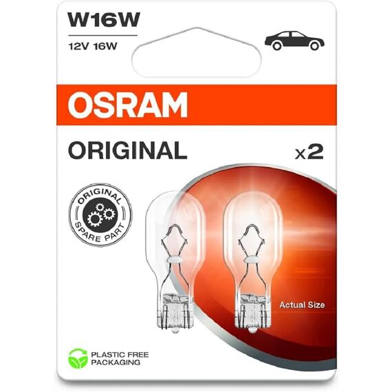 ORIGINAL LINE 12V, W16W, Signallampen mit Glasquetschsockel, Doppelblister (2 Lampen), white