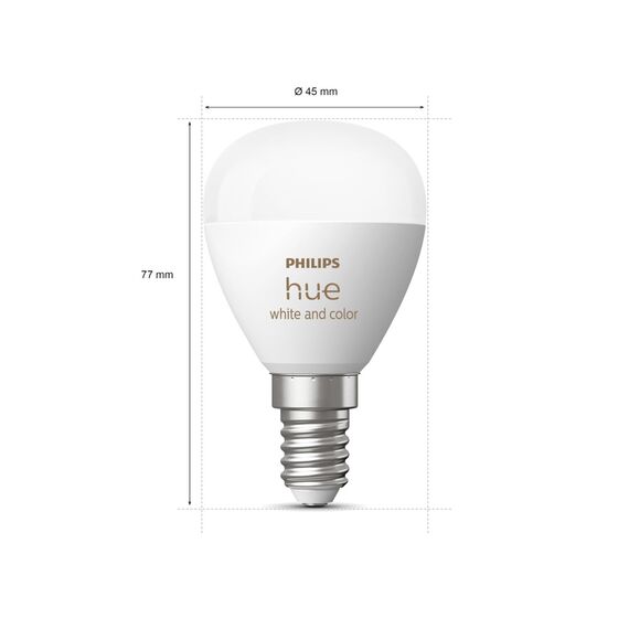 Philips Hue White Ambiance & Color E14 Luster LED Lampe, dimmbar, bis zu 16 Mio. Farben, steuerbar via App, kompatibel mit Amazon Alexa (Echo, Echo Dot), Doppelpack