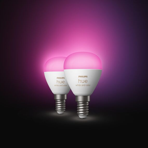 Philips Hue White Ambiance & Color E14 Luster LED Lampe, dimmbar, bis zu 16 Mio. Farben, steuerbar via App, kompatibel mit Amazon Alexa (Echo, Echo Dot), Doppelpack