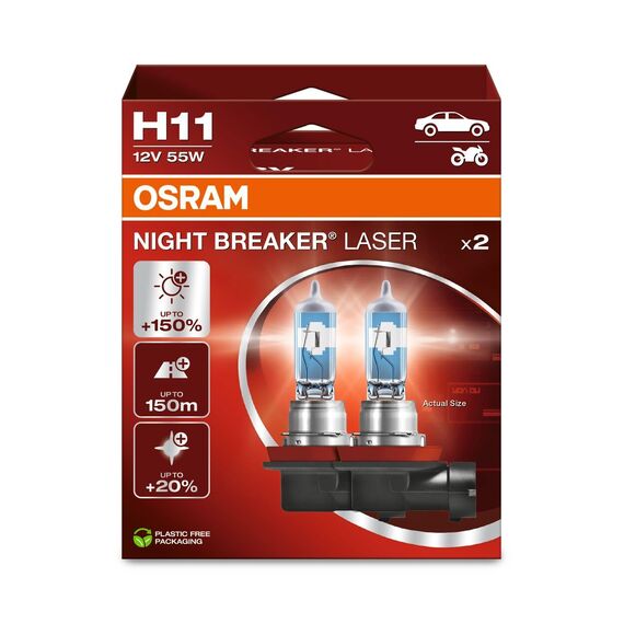 OSRAM H11 Glühlampe Fernscheinwerfer 55W 4200K Fernlicht Halogen Birne 64211NL-HCB
