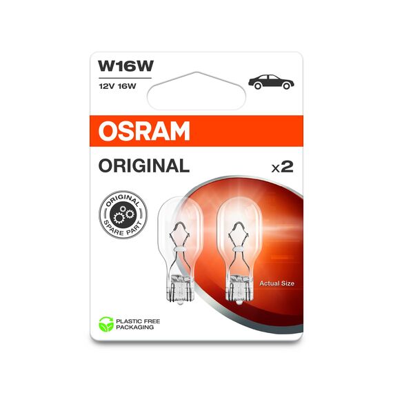 ORIGINAL LINE 12V, W16W, Signallampen mit Glasquetschsockel, Doppelblister (2 Lampen), white