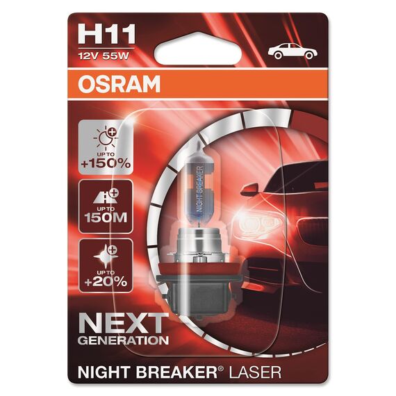 OSRAM H11 Glühlampe Fernscheinwerfer 55W 3200K Fernlicht Halogen Birne 64211NL-01B