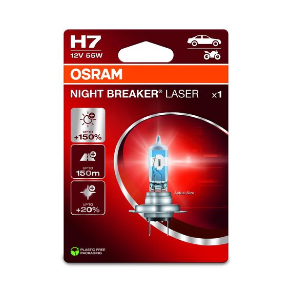 Osram H7 Glühlampe Fernscheinwerfer 55W Fernlicht Birne 64210NL-1BL (Packung mit 2)