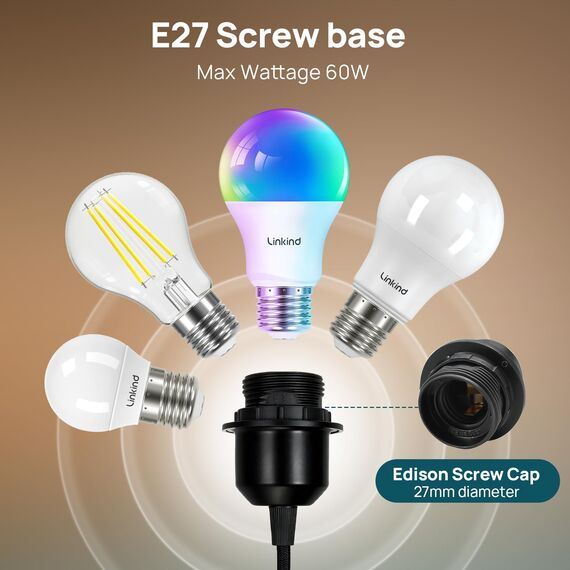 Linkind 2er Lampenaufhängung mit Befestigungsring, 100cm Textilkabel Höhenverstellbar, Standard E27 Socket Lampen Halterung ideal für Schlafzimmer, Kinderzimmer, Schwarz