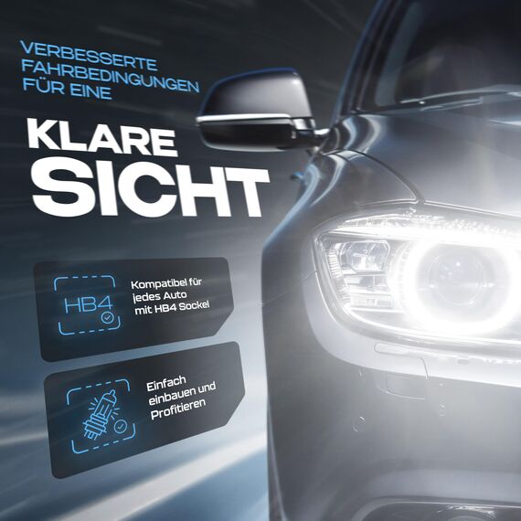 Gread - 2x HB4 Halogen Leuchte in Xenonoptik - white - 8500k 55W - eintragungsfrei