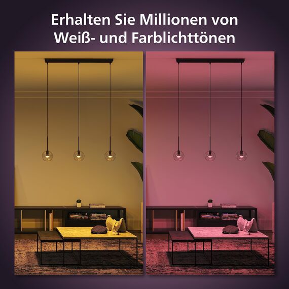 Philips Hue White & Color Ambiance E14 LED Lampe (470 lm), dimmbares LED Leuchtmittel für das Hue Lichtsystem mit 16 Mio. Farben, smarte Lichtsteuerung über Sprache und App, 1er Pack