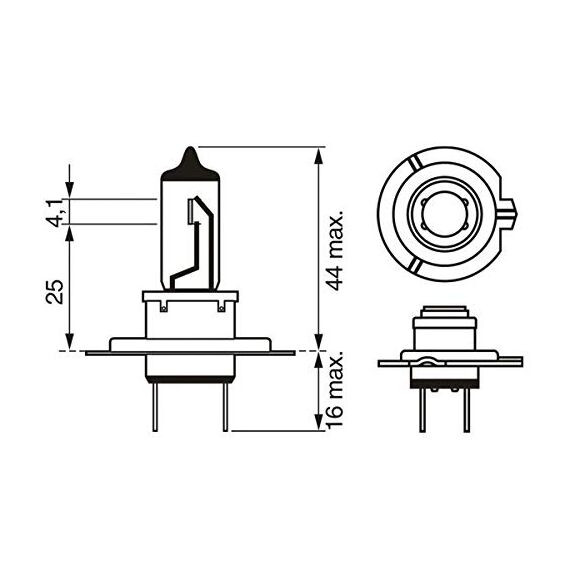 Bosch H7 Plus 200 Gigalight Halogen-Glühlampe für Auto-Scheinwerfer, 12 V 55 W, 200% mehr Licht - Lampensockel Typ PX26d - 1 Ersatz-Scheinwerferlampe