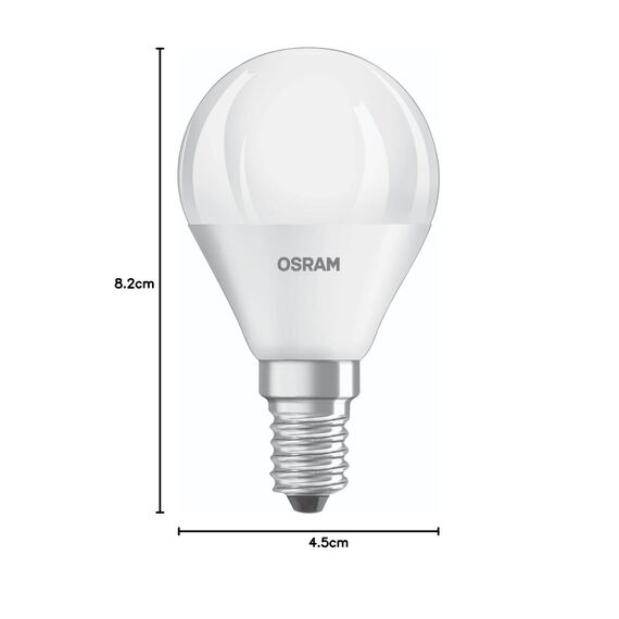 Osram LED BASE Classic P40, matte Filament LED-Lampen aus Glas für E14 Sockel, Kerzenform, Kaltweiß (4000K), 470 Lumen, Ersatz für herkömmliche 40W-Glühbirnen, 3er-Box