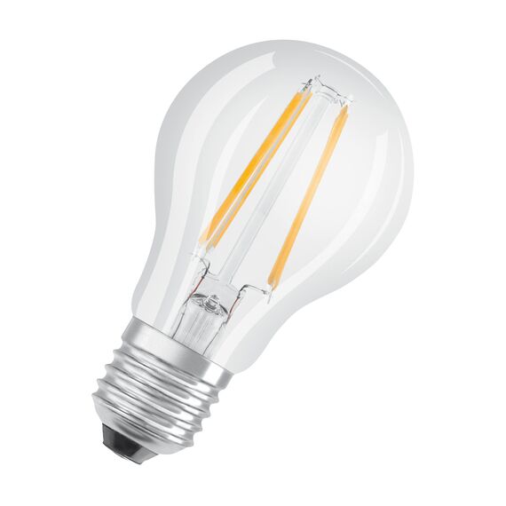 Osram LED Base Classic A, in Kolbenform mit E27-Sockel, Nicht Dimmbar, Ersetzt 60 Watt, Filamentstil Klar, Warmweiß - 2700 Kelvin, 3er-Pack