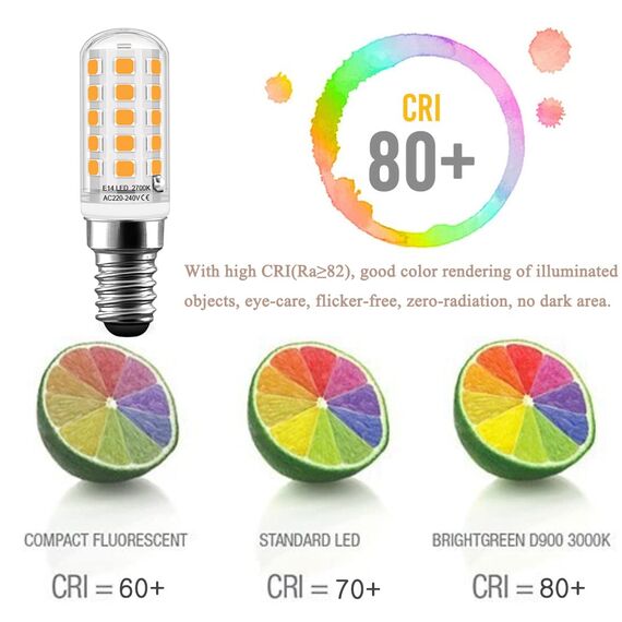 Auting E14 Led Lampen,4W LED E14 Ersatz 40W Halogenlampen, 400 Lumen, e14 led Warmweiß 2700K für Salzlampe,Led Kühlschrankbirne,Nähmaschine,Tischlampe,2er Pack
