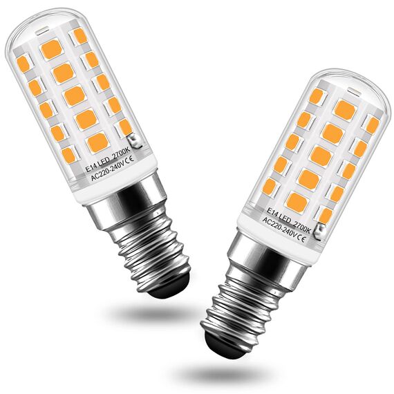 Auting E14 Led Lampen,4W LED E14 Ersatz 40W Halogenlampen, 400 Lumen, e14 led Warmweiß 2700K für Salzlampe,Led Kühlschrankbirne,Nähmaschine,Tischlampe,2er Pack