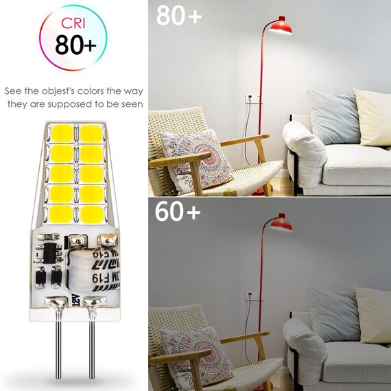 Auting G4 LED Lampen 12V AC/DC,3W LED G4 Birnen 6000K Kaltweiß 300lm, Ersatz für 30W Halogenlampen,Kein Flackern Nicht Dimmbar 360° Lichtwinkel,10er Pack