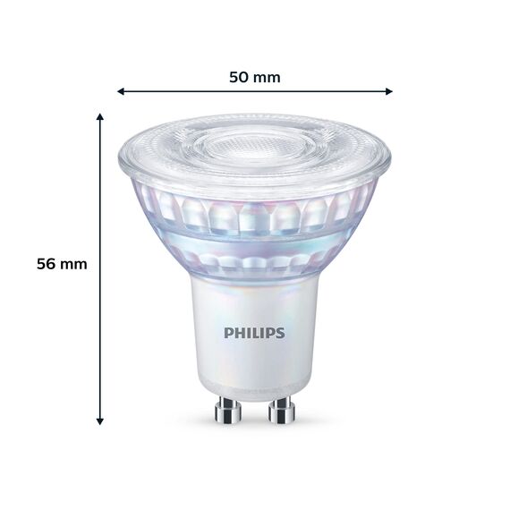 Philips LED Classic GU10 WarmGlow Lampe, 50W, Reflektor, dimmbar, warmweiß, Doppelpack