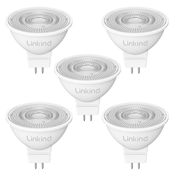 Linkind 12V LED Spot GU5.3 Lampe 3,4W=35W, Neutralweiß 4000K, 360lm Niedervolt 12V MR16 LED Glühbirne mit 36° Abstrahlwinkel, nicht dimmbar, 5 Stück