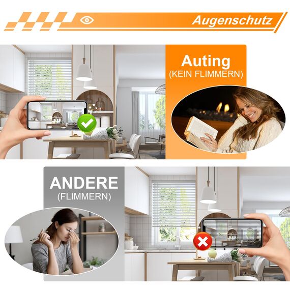 Auting gu10 LED Warmweiß 800 Lumen, 6-er Pack 5W GU10 led, Ersetzen 70W-80W Halogenlampen, 3000K Abstrahlwinkel 120° Leuchtmittel Reflektor led Spots, Nicht Dimmbar