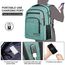 Liokesa Rucksack Herren, 15,6 Zoll Wasserdichte Schulrucksack Jungen Teenager für Schule, Arbeit Rucksack mit USB-Ladeanschluss, für Wandern Reisen, Schule, Business, Oxford,Grün, Größe: 15.6", Farbe: Grün, 2 image
