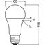 Osram LED-Lampen, klassische Kolbenform, 75 Watts Ersatz, E27, A-shape, 6500 Kelvin, Kaltes Tageslicht, Matt, single Pack