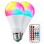 REYLAX Farbige Leuchtmittel LED RGBW Lampe E27 10W, Dimmbare Kaltweiß Edison Glühbirne Lampen Dual Memory 12 Farben LED Birnen, Fernbedienung inklusive, für Wohnzimmer, Partykeller (2-er Pack)