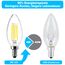 BRIMAX LED 10 Stück 5000K Kaltweiss Kerzen Glühbirnen, Dimmbar, E14 Fassung, 4W ersetzt 40 Watt, 400 Lumen, AC220-240V, Glas Klar Edison Fadenlampe C35 für Kronleuchter Tischlampen Wandlampen