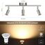 Defurhome LED Deckenleuchte Drehbar, 3 Flammig LED Strahler Deckenlampe Spot,Modern Deckenstrahler (Mattes Nickel), inkl. 3 x 4W GU10 LED Lampen (400LM, warmweiß)