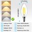 BRIMAX LED Dimmbare 6W Glühbirnen, 5000K Kaltweiss, E14 Fassung, 6W ersetzt 60 Watt, 600 Lumen, AC220-240V, Glas Klar Edison Fadenlampe C35 Kerzenform für Kronleuchter Tischlampen Wandlampen 5 Stück
