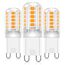 Liyade G9 LED Lampe warmweiß, 3W 2700K, LED Leuchtmittel 3W entspricht 30W-40W Halogenlampe, Glühbirne 360LM Lampen AC 220V kein Flackern, nicht dimmbar, Enegiesparende G9 kleine Birne(3 Pack)