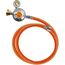 Gasschlauch Set bestehend aus Gasdruckregler 50 mbar mit Manometer und Sicherheitsventil sowie flexiblem Gasschlauch 150 cm - ideal für Gasgrills, Heizstrahler, Hockerkocher, Gaskocher, Lampen, uvm.