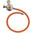 Gasschlauch Set bestehend aus Gasdruckregler 50 mbar mit Manometer und Sicherheitsventil sowie flexiblem Gasschlauch 80 cm - ideal für Gasgrills, Heizstrahler, Hockerkocher, Gaskocher, Lampen, uvm.