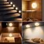 Nachtlicht mit Bewegungsmelder，3*AAA Batteriebetriebene lampen， Auto ON/OFF, Schrankbeleuchtung，Bewegungsmelder innen für Treppe, Schlafzimmer, Küche, Kinderzimmer. warmes Licht （Warmweiß 6 Stück）