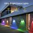 HAMLITE Solarlampen für Außen Garten,RGB Garten-Solarwandlichter im Freien,Wasserdicht,Helle Solarbetriebene Gartenzaunlichter mit 3 Farbmodi für die Dekoration von Terrasse,Deck