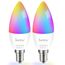 E14 Alexa Smart GlüHbirne,5W 500lm C37 Wlan Smart Home LED Lampe Warmweiß & Kaltweiß Dimmbar Rgb Led Lampen Musik Synchronisation Fernbedienung Stimmenkontrolle Zeitplan & Timer App Led Birne(2 er)