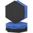 12 Stück Hohe Dichte Schallabsorber für Dekoration und Akustische Behandlung, TONOR Hexagon Akustikplatten selbstklebend, Schallschutz Schalldämmung Schallschutzplatten, 6 St.Blau + 6 St.Schwarz
