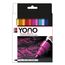 Marabu 1240000004004 - YONO Marker Set mit 12 Farben, vielseitige Acrylstifte mit japanischer Rundspitze 1,5 - 3 mm, wasserbasiert, lichtecht und wasserfest, für nahezu alle Untergründe