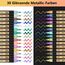 IVSUN Metallic Marker Stifte Set, 30 Dual tip Metallic Acrylstifte Wasserfest für Fotoalbum Gästebuch Hochzeit Scrapbook Schwarzes Papier Gold Stift zum Bemalen Steine Glas Holz Deko Ostereier Ostern