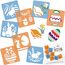 NAKLEO Schablonen Malen für Kinder, 8 Stück Set 15x15cm Ostern, Kinder Kreatives Zeichenschablonen, Kunststoff Wiederverwendbar Malschablone DIY Handwerk, Papier Wand Holz Stoff