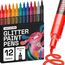 Artistro 12 Glitzer-Farbstifte, funkelnd und glänzend, zum Bemalen von Steinen, Stein, Keramik, Glas, Holz, Stoff, Scrapbooking, Basteln, Ausmalen, Acryl-Glitzermarker, mittlere Spitze 3,0 mm