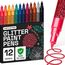 Artistro 12 Glitzer Filzstifte Zeichenset, Stifte zum Bemalen von Steinen, Felsmalerei, Keramik, Glas, Holz, Stoff, Scrapbooking, DIY Projekte, Set Acryl Glitzer Stifte mit Extra-Feiner Spitze 0,7mm