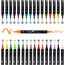 Arrtx Acrylstifte für Steine Bemalen, 32 Farben Marker Dual-Tip-Pinsel und feine Spitze, Permanent Acrylmarker für malerei, Keramik, Glas, Holz, Metall, Leinwand, DIY Fotoalbum