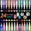 LETO Acrylstifte für Steine Wasserfest,24 Farben porzellanfarbe stifte,Multimarker Stifte Glasmalstifte für Papier, Leinwand, Holz, Glasmalerei, Keramik, Basteln(0.7mm Spitze)