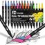 Dual Brush Pen Set, 24 Farben Doppelfasermaler Filzstifte, Wasserbasis Aquarellstifte für Aquarell Watercolo Bullet Journal Handlettering Kalligraphie Manga Malbücher, mit Fasermaler und Fineliner