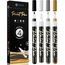 Stylo 4 Stück Metallic Marker Stifte Set – Weiß, Schwarz, Gold und Silber, permanente Acrylmarker, Stift für Glas, Keramik, Steinmalerei, Kunsthandwerk für Erwachsene