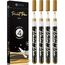 Stylo 4 Stück Metallic Marker Stifte Set – Gold, permanente Acrylmarker, Stift für Glas, Keramik, Steinmalerei, Kunsthandwerk für Erwachsene