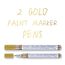 Beager 2Pcs Gold Acrylstifte für Steine, 0,7mm Permanent Marker Stifte Wasserfest Lackstift Acrylfarben Stifte Steine Bemalen Stifte für Holz Leinwand Keramik Metall Papier Glas Kunststoff