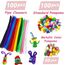 3000 Stück Bastelset Kinder DIY Basteln Bastelkoffer Bastelbedarf Material Set mit Pfeifenreiniger Kulleraugen Kreativ Scrapbooking Bastelbox Bastelsets für Mädchen Jungen 4 5 6 7 8 Jahre Geschenk