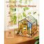 RoWood DIY Miniatur Haus Puppenhaus Gewächshaus mit Licht, DIY Mini Holz Haus Modell Set, Bastelset Geburtstag Geschenke für Erwachsene Frauen Mädchen - Cathys Blumenhaus