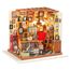 RoWood DIY Miniatur Haus Buchhandlung Puppenhaus mit Licht, DIY Mini Holz Haus Modell Set, Bastelset Geburtstag Geschenke für Erwachsene Frauen Mädchen