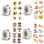 4 Roll Tier Sticker Kinder Stickers,Tieraufkleber Runde Cartoon Tier Aufkleber,Tiersticker Wasserdicht Tiersticker zum Aufkleben Kinder,Selbstklebende Stickerrolle für Scrapbook Laptop Trinkflasche