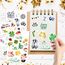 DPKOW 24 Blatt Neujahr Sticker Set Glücksbringer Silvester Aufkleber Frohes neues Jahr Viel Glück Sticker Glücksbringer Glücksschwein Kleeblatt Aufkleber zur Scrapbook Bullet Journal Fotoalbum