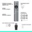 Logitech Spotlight Presenter, Bluetooth und 2.4 GHz Verbindung via USB-Empfänger, Digitaler Laserpointer, 30m Reichweite, Timer, Vibrationsalarm, PC/Mac/Android/iOS - Slate/Grau